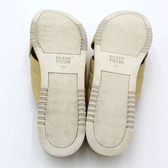 Eileen Fisher Sandals Womens Size 10 Yellow Slip On Slide Platform Comfort Shoes - Picture 8 of 8